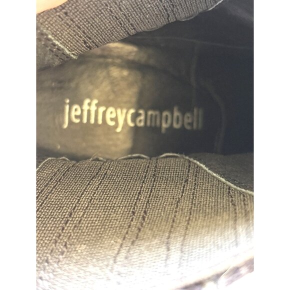 Jeffrey Campbell Viggo Brocade Booties Size 8.5 Black Blue Ankle Boots Stretch - Picture 10 of 10